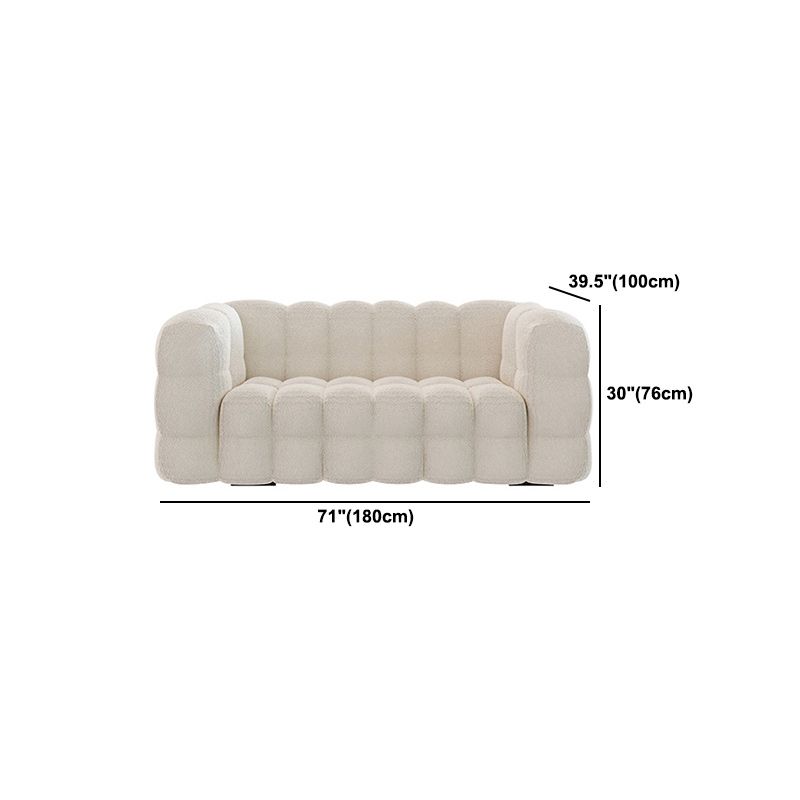 White Tuxedo Arm Sofa 39.37" Wide Contemporary Sofa for Living Room
