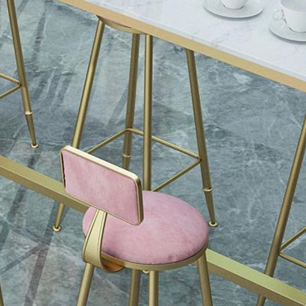 White Glam Style Bar Table in Faux Marble and Metal Living Room Simple Bar Table Clearhalo 'Bar Furniture' 'Bar Tables' 'bar_tables' 'furn' 'furn_bar_tables' 'Furniture' 'furniture_bar_tables' 'Kitchen & Dining Furniture' 1200x1200_913122ea-9c46-45b9-86c7-4aa50c0efc6a