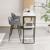 Modern Style Rectangle Sintered Stone Table Bar Counter Table for Home Clearhalo 'Bar Furniture' 'Bar Tables' 'bar_tables' 'furn' 'furn_bar_tables' 'Furniture' 'furniture_bar_tables' 'Kitchen & Dining Furniture' 1200x1200_913293a3-e9c2-4274-a420-76d88e163937