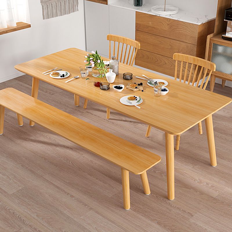 Ensemble de restauration en bois massif 1/4/5 PCS Table à manger rectangle avec chaises à dos de lattes