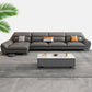 37,79 "Sofa sectionnel gris de haut gris canapé modulaire en cuir avec coussin arrière