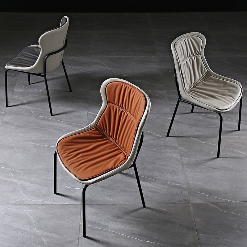 Industrial PU Leather Dining Chairs Solid Back Chair for Home Clearhalo 'Dining Chairs' 'Dining Tables & Seating' 'dining_chair' 'furn' 'furn_dining_chair' 'Furniture' 'Kitchen & Dining Furniture' 1200x1200_91356af2-6a54-4aa2-8cd4-31598b09b5b9