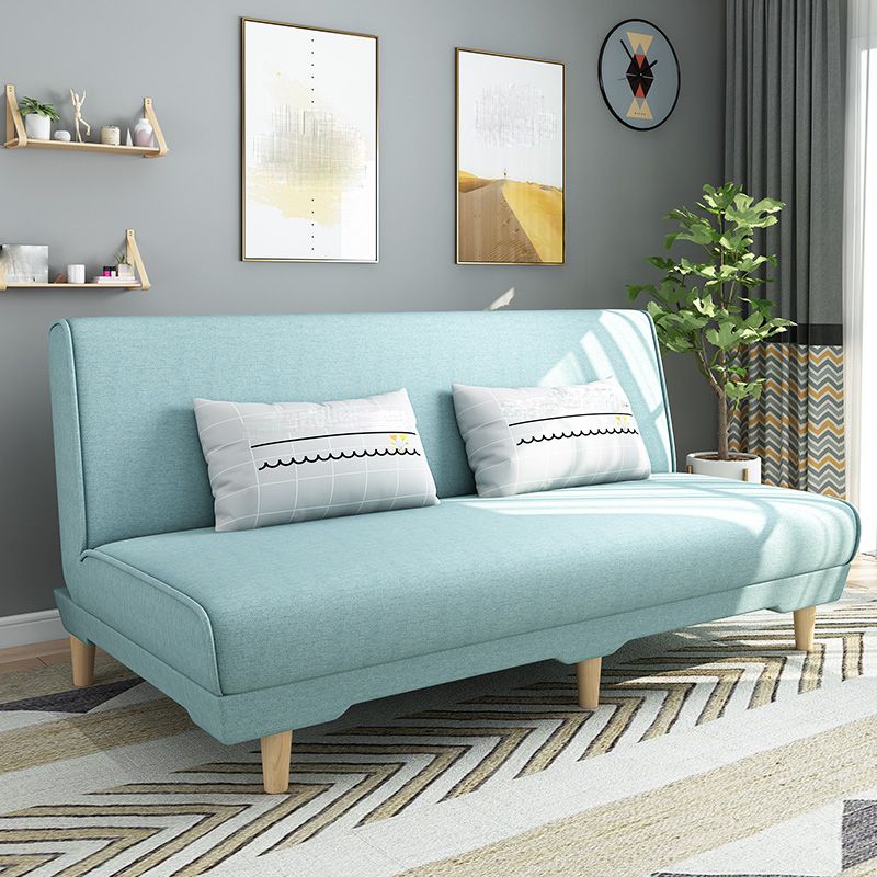 Modern Cotton Blend Armless Sofa Tight Back Couch with Pillow Included Clearhalo 'furn' 'furn_sofas' 'Furniture' 'furniture_sofas' 'kitchen' 'kitchen_sofas' 'Living Room Furniture' 'Sofa' 'sofas' 1200x1200_91399f7b-a7ff-47dd-a2bc-d9ef27e818de