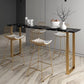 Glam Style Rectangle Stone Bar Tableau de 42 pouces Hauteur Gold Sled Piedstal Bistro Table