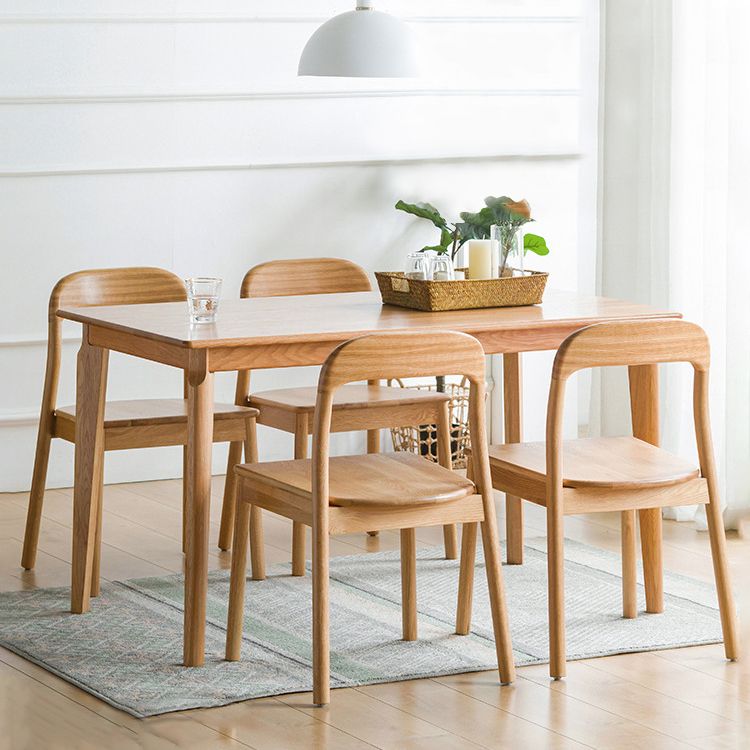 Contemporary Style Solid Wood Dining Table 4 Legs Wood Base Rectangle Table for Home Clearhalo ' dining_table' 'Dining Tables & Seating' 'Dining Tables' 'furn' 'furn_dining_table' 'Furniture' 'furniture_dining_table' 'Kitchen & Dining Furniture' 'kitchen&dining_furn' 'kitchen' 'kitchen_dining_table' 1200x1200_913bfc30-3efe-4644-8d49-39ba45b970b0