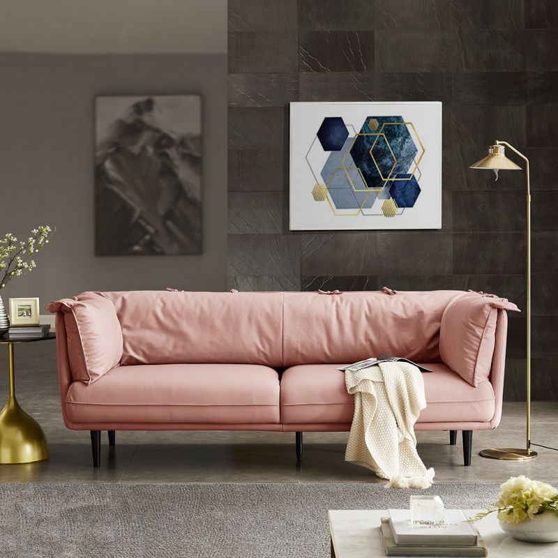 リビングルーム用のモダンなフェイクレザースタンダードセッピータキシードアームソファソファ