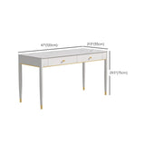 Descripción de escritura de piedra contemporánea Desk White Office White Office Base Base con cajón