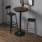 Modern Armless Backrest Counter Stool Iron Cafe Bar Stool with Wooden Seat and Pedal