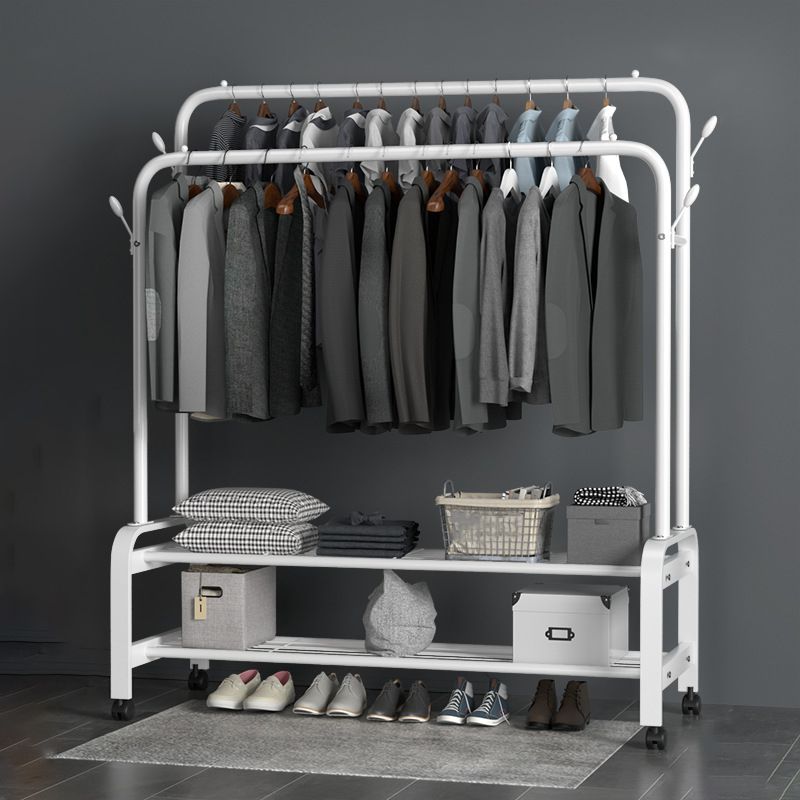 インダストリアルコートハンガーメタルストレージシェルフ玄関コートラック