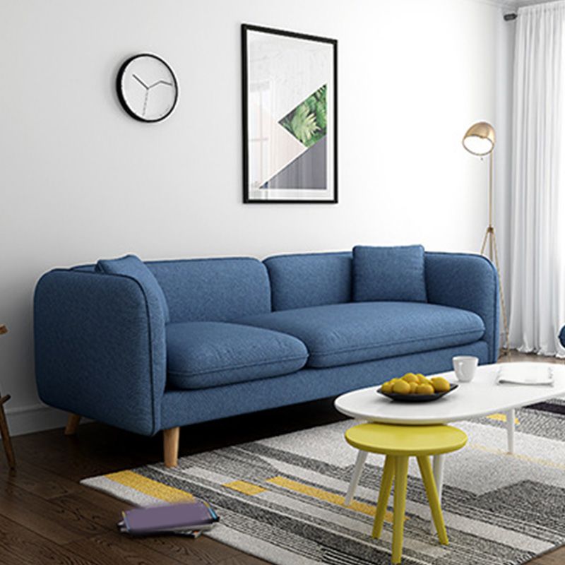 タイトな背中とアパート用のタキシードアームを備えたスカンジナビアのリネンソファ