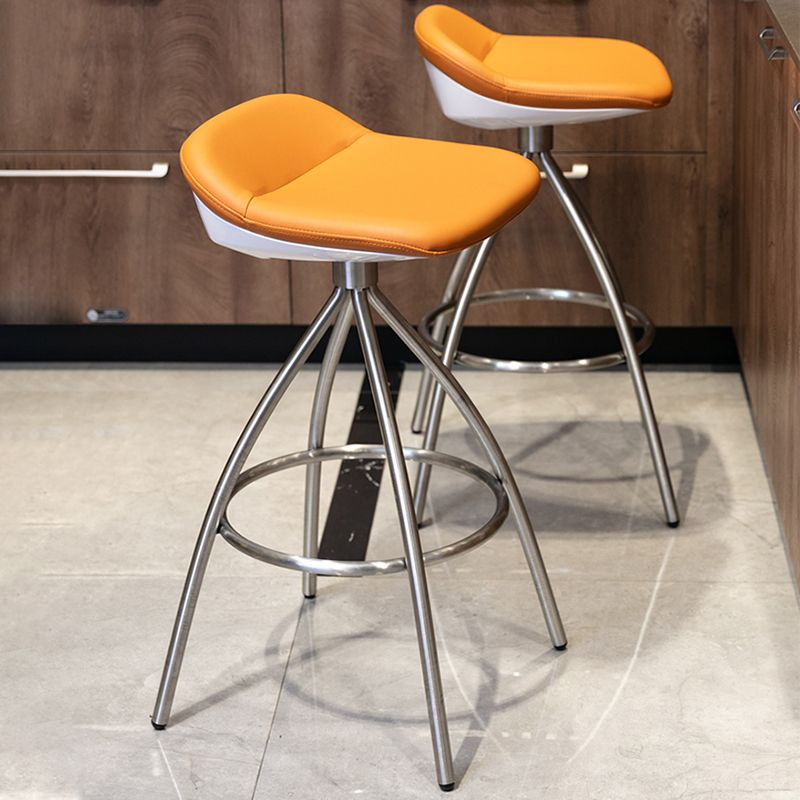 Hedendaagse stijl Faux Leather Bar Stool Low Back Teller Bar Stool voor thuis