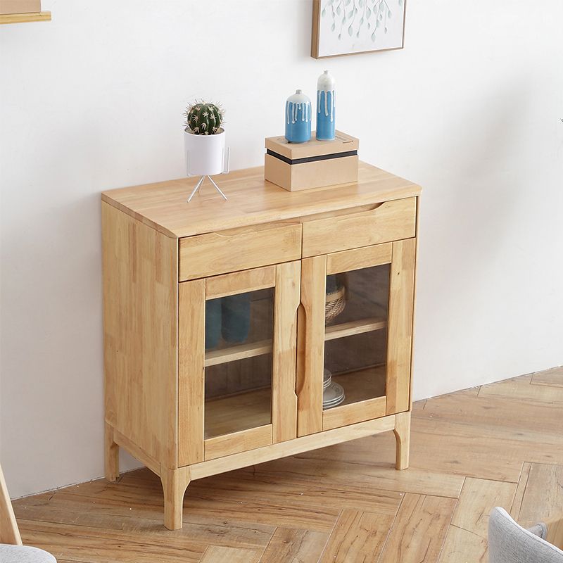 Rubberwood Solid Wood Buffet Server Contemporary Dining Server Clearhalo 'buffet_sideboard' 'Buffets & Sideboards' 'furn' 'furn_buffet_sideboard' 'Furniture' 'Kitchen & Dining Furniture' 1200x1200_9145333f-58a1-4456-b30c-18fc56835ebf