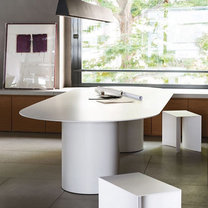 Modern Solid Wood Table for Restaurant Oval Dining Table in White with Double Pedestal Clearhalo ' dining_table' 'Dining Tables & Seating' 'Dining Tables' 'furn' 'furn_dining_table' 'Furniture' 'furniture_dining_table' 'Kitchen & Dining Furniture' 'kitchen&dining_furn' 'kitchen' 'kitchen_dining_table' 1200x1200_914736a6-ebc5-4b47-911f-4baed81075a3