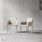 Minimalist Style Leather Dining Chair Arm Solid Back Dining Side Chair