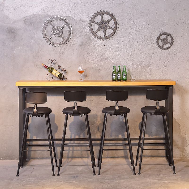 Industrial Bar and Counter Stool Low Back Stool with 4 Metal Legs Clearhalo 'Bar Furniture' 'Bar Stools' 'bar_stools' 'furn' 'furn_bar_stools' 'Furniture' 'furniture_bar_stools' 'Kitchen & Dining Furniture' 1200x1200_914afbc0-0129-47c8-998b-f8c8d9c657fe