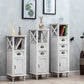 Nautical Vertical Bedroom Chest Wooden Storage Chest with Drawers
