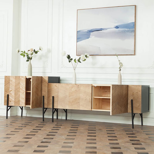 Console media tradizionale console TV in legno massiccio per soggiorno