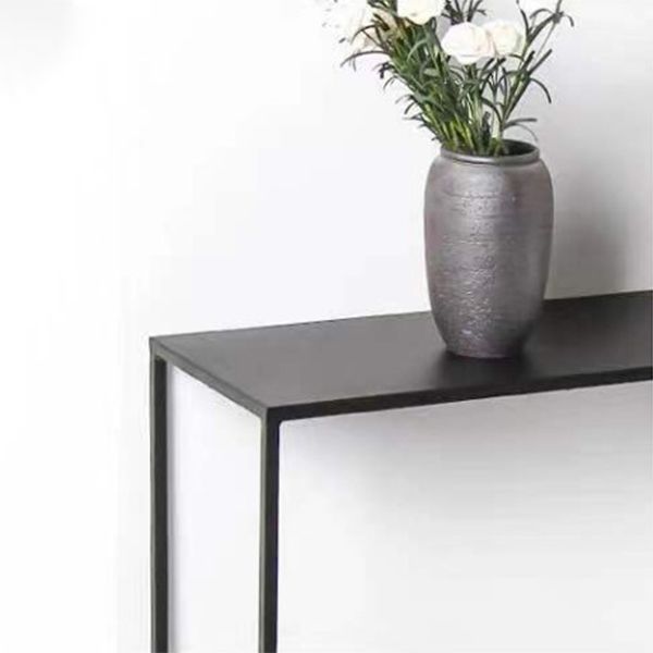 Metal Rectangle Console Table 9.8 Inch Wide Contemporary End Table Clearhalo 'Console Tables' 'console_tables' 'Entry & Mudroom Furniture' 'furn' 'furn_console_tables' 'Furniture' 1200x1200_914de86f-b9b6-4c5a-a82f-a07fa84b555e