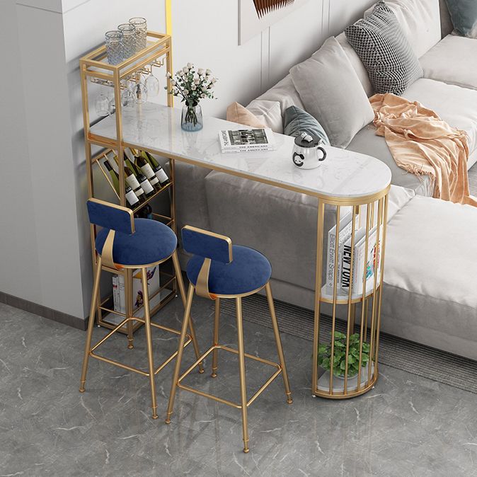 Woonkamer pubhoogte eettafel marmeren moderne bistro tafel met wijnrek