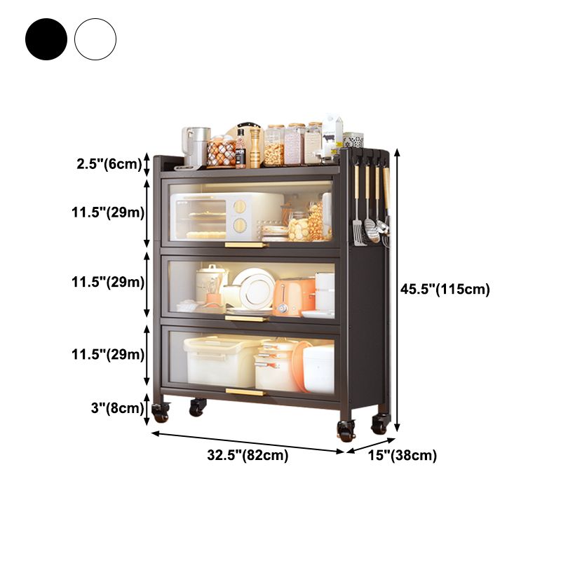 Speisesaal Metall Buffet Servertüren Dining Server mit Riemenscheibe