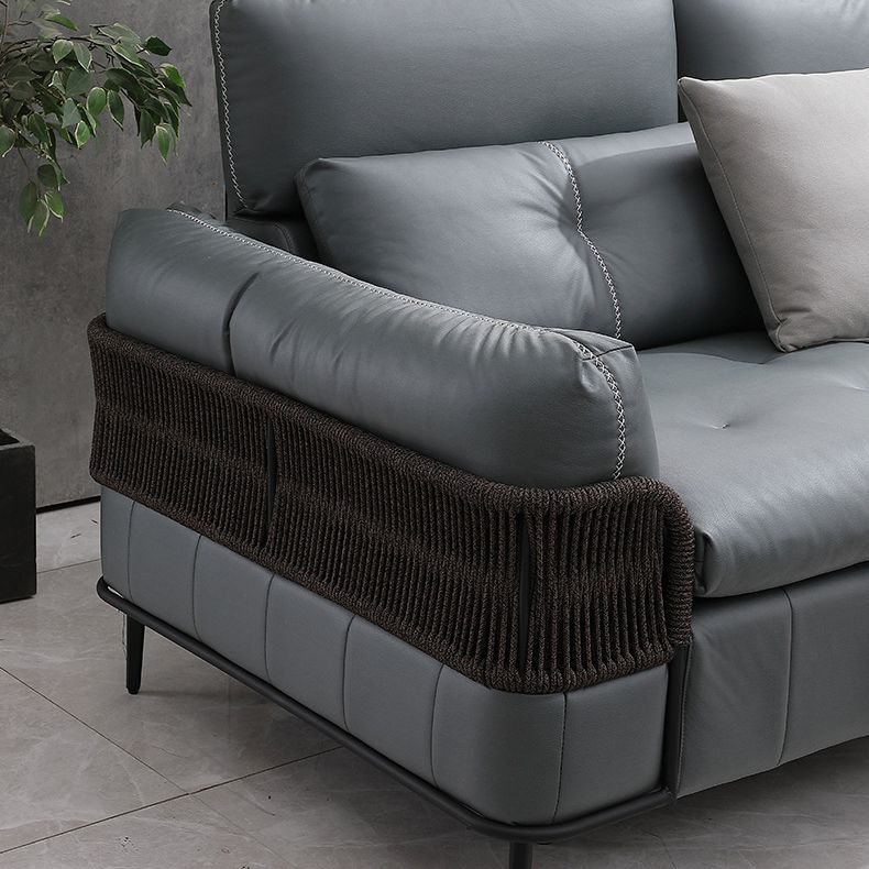 76" Wide Industrial Sectional Sofa Leather Sleeper Sectional Clearhalo 'furn' 'furn_sectionals' 'Furniture' 'Living Room Furniture' 'Sectionals' 1200x1200_91516247-edf0-4c39-8352-70f6b64bcd9f