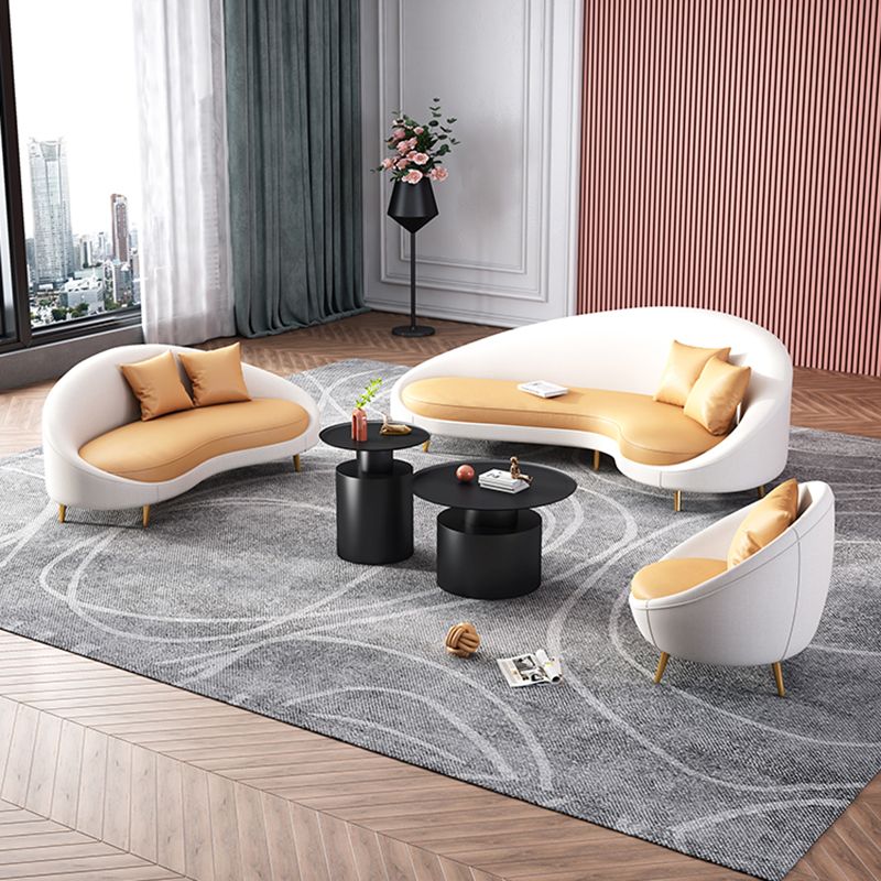 Beige Scandinavian Sofa with Tight Back 93' Wide for Living Room