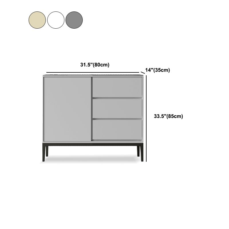 Mesa de buffet de piedra y madera del aparador de buffet con cajones