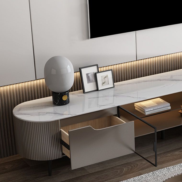 Stone TV Media Console Contemporary Media Console with 2 Drawers Clearhalo 'furn' 'furn_tv_stands_entertainment_centers' 'Furniture' 'Living Room Furniture' 'TV Stands & Entertainment Centers' 'TV Stands & Media Storage Furniture' 'tv_stands_entertainment_centers' 1200x1200_91555c7a-09c6-4643-b2f6-53aef7bad085