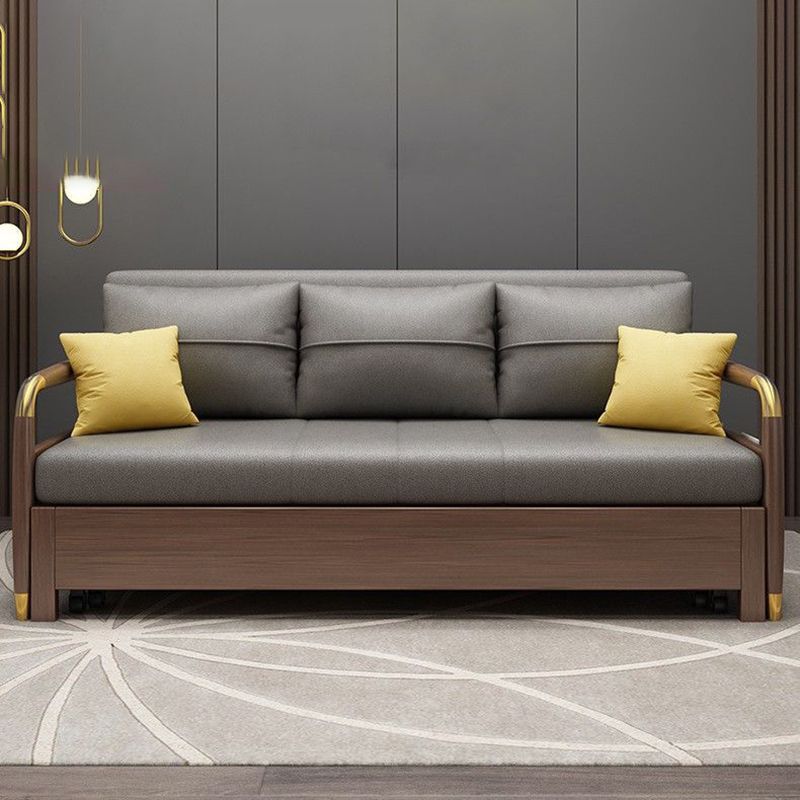 23,6 "H fausse cuir carré bras arme convertible canapé-lit pour le salon