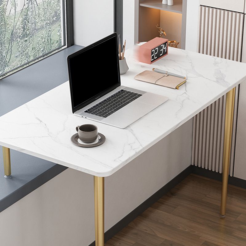 Descripción de la oficina de piedra de estilo contemporáneo Descripción de tareas de forma rectangular con 4 patas