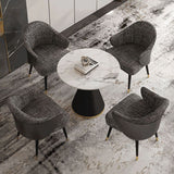Glam Stone Top Dining Set with Leather Chairs 1/2/5 Pieces Dinette Set for Kitchen