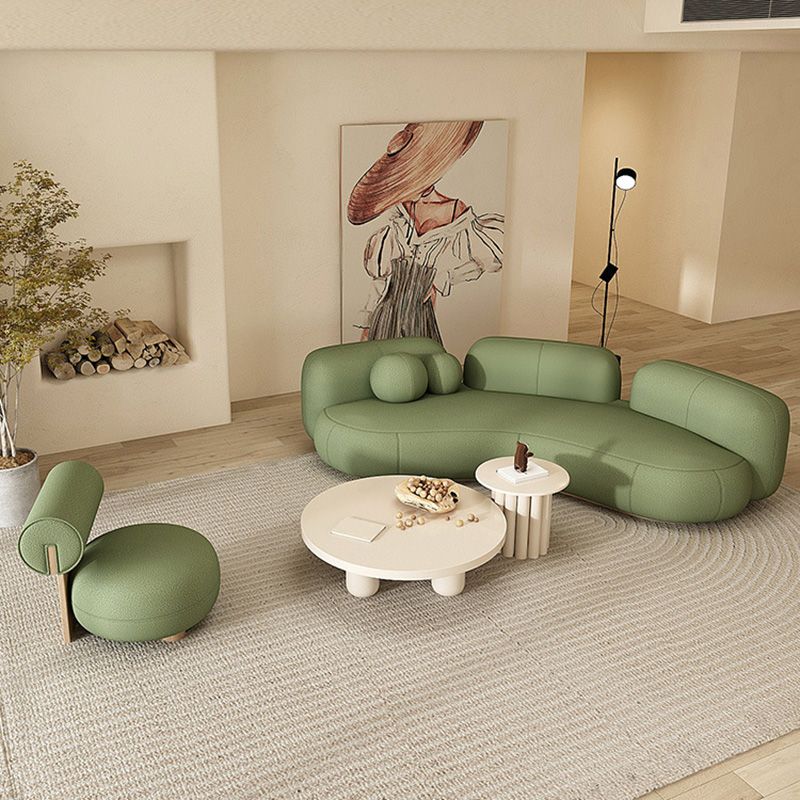 Eigentijdse strakke achterbank armloze gebogen loveseat voor woonkamer