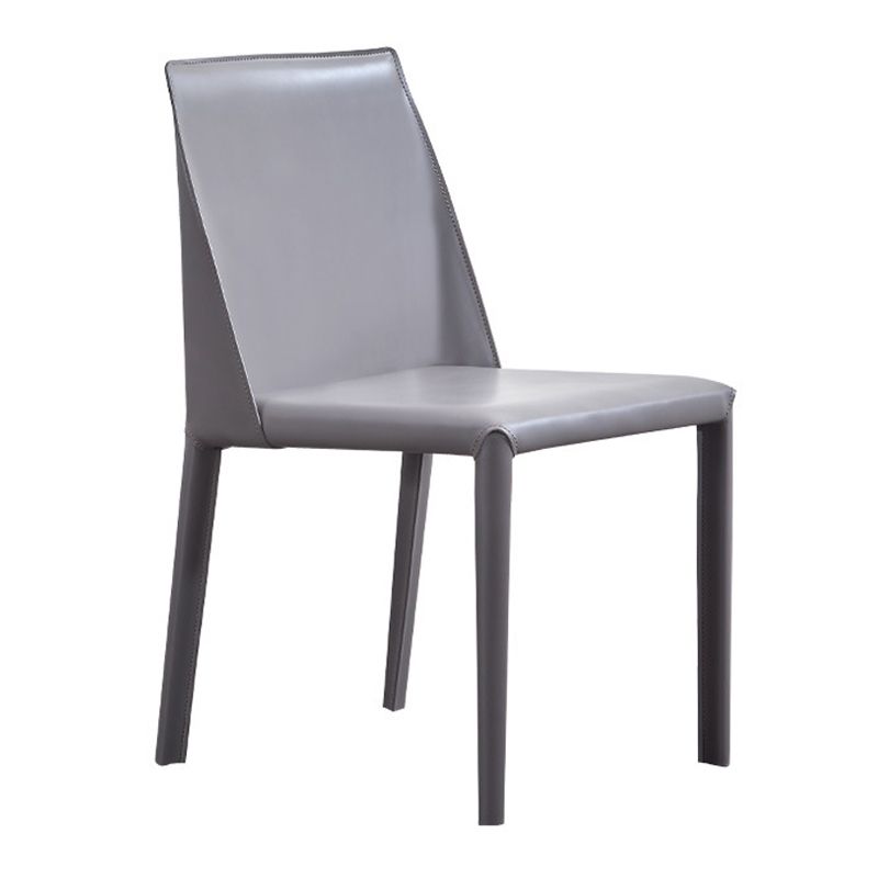 Sillas de comedor sin brazo de cuero sintética silla de comedor moderna para casa