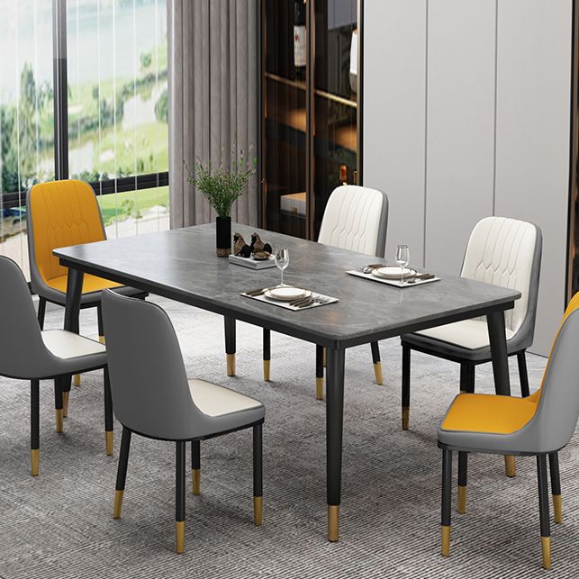 Modern Sintered Stone Top Table Rectangle Kitchen Dining Table with 4 Legs Base Clearhalo ' dining_table' 'Dining Tables & Seating' 'Dining Tables' 'furn' 'furn_dining_table' 'Furniture' 'furniture_dining_table' 'Kitchen & Dining Furniture' 'kitchen&dining_furn' 'kitchen' 'kitchen_dining_table' 1200x1200_915ababd-3c8d-4ce4-a143-d334e03cbd99