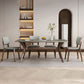 Contemporary Sintered Stone Top Wooden Base Dining Table with Chairs