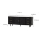 Tavolo da buffet Glam in legno massello nero Tavolo da buffet Glam con 6 cassetti e 2 ante