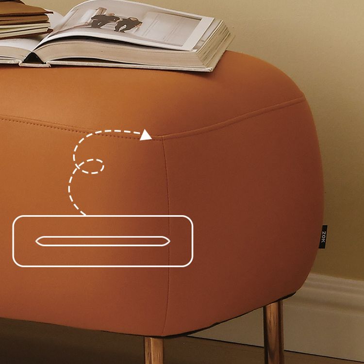 Contemporary Sofa Living Room Faux Leather Sofa with Gold Metal Base