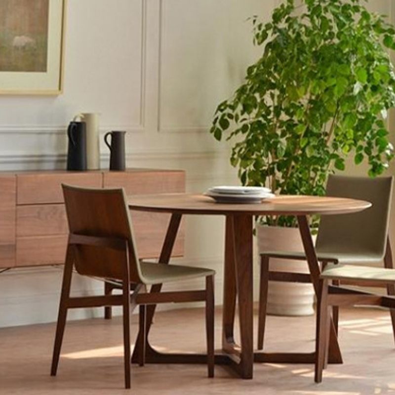 Contemporary Wood Dining Table Double Pedestal Dining Table for Dining Room