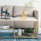 Mesa de centro rectangular Glam con 3 estantes y mesa de cóctel con tapa de mármol