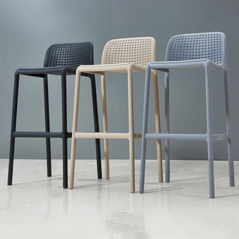 Modern Armless Backrest Counter Stool Plastic Bar Stool with Plastic Seat and Pedal Clearhalo 'Bar Furniture' 'Bar Stools' 'bar_stools' 'furn' 'furn_bar_stools' 'furniture_bar_stools' 'Kitchen & Dining Furniture' 'kitchen&dining_furn' 'kitchen' 'kitchen_furn' Furniture' 1200x1200_915f5b84-182d-4412-b96d-f06bb20e43f3