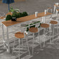 Table de table de bar en bois artificiel industriel 1/5 pièces comptoir table avec tabourets blancs
