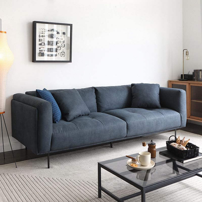 Contemporary Loose Back Standard Sofa Faux Leather Square Arm Settee Clearhalo 'furn' 'furn_sofas' 'Furniture' 'furniture_sofas' 'Living Room Furniture' 'Sofa' 'sofas' 1200x1200_915fe068-279e-4df8-9f58-fcd2d514b230