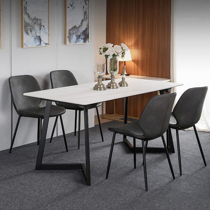 Modern Style Rectangle Dining Table Stone Dining Room Collection for Indoor Clearhalo 'Dining Tables & Seating' 'Dining Tables' 'dining_table' 'furn' 'furn_dining_table' 'Furniture' 'furniture_dining_table' 'Kitchen & Dining Furniture' 'kitchen' 'kitchen_dining_table' 1200x1200_915fe294-1315-47db-bf3b-396af691e0e5