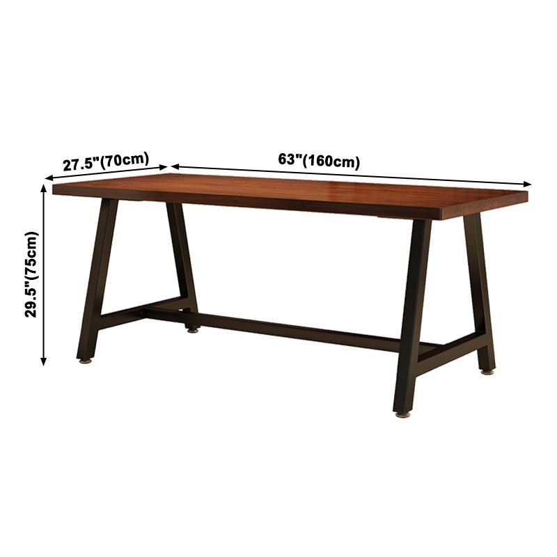 Industrial Rectangle Dining Room Table Pine Solid Wood Table with Trestle Base Clearhalo ' dining_table' 'Dining Tables & Seating' 'Dining Tables' 'furn' 'furn_dining_table' 'Furniture' 'furniture_dining_table' 'Kitchen & Dining Furniture' 'kitchen&dining_furn' 'kitchen' 'kitchen_dining_table' 1200x1200_916215ec-9fb8-4dcd-92d8-6b516a7c3ab6
