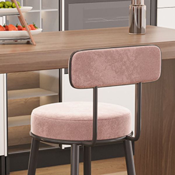Modern Armless Backrest Counter Stool Iron Dessert Shop Bar Stool with Cushion and Pedal Clearhalo 'Bar Furniture' 'Bar Stools' 'bar_stools' 'furn' 'furn_bar_stools' 'Furniture' 'furniture_bar_stools' 'Kitchen & Dining Furniture' 1200x1200_9163735b-6ac7-4eba-99f1-9677d8f800c8