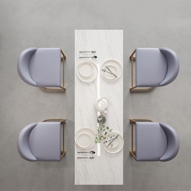 Mesa de pub rectangular de lujo juego 1/2/3/5 piezas Mesa de mostrador de piedra sinterizada con heces