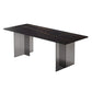 Table à manger en pierre moderne médiévale, Table à Double piédestal pour cuisine