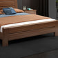 84.65 inch Wide Scandinavian Bed Frame Solid Wood Espresso Bed with Headboard