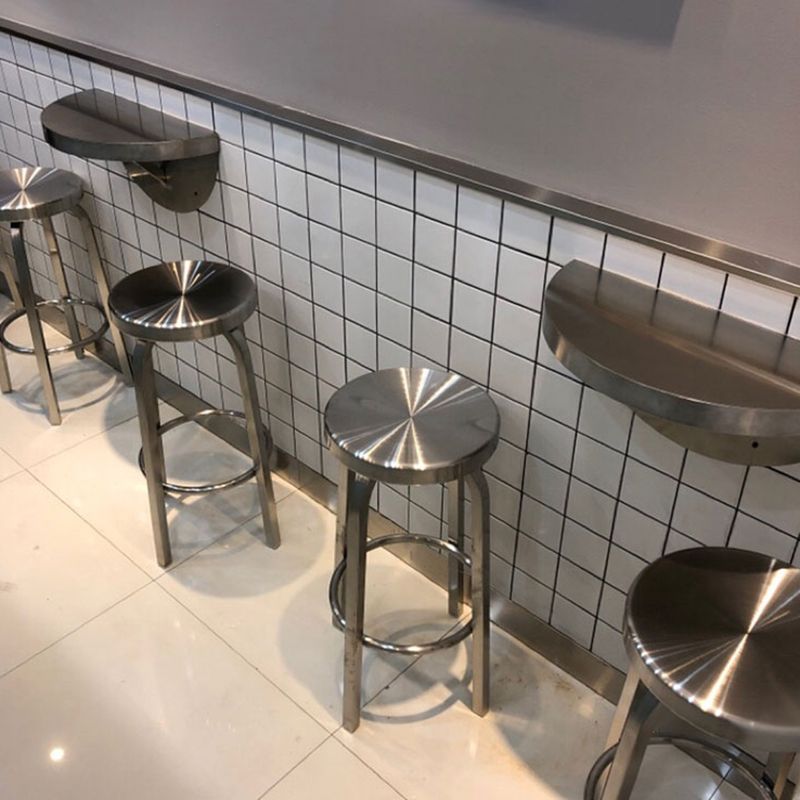 Silver Industrial 29.5" H Barstool Glossy Stainless Steel Brushed Tall Stool 1 Piece Clearhalo 'Bar Furniture' 'Bar Stools' 'bar_stools' 'furn' 'furn_bar_stools' 'furniture_bar_stools' 'Kitchen & Dining Furniture' 'kitchen&dining_furn' 'kitchen' 'kitchen_furn' Furniture' 1200x1200_91696e98-c651-4775-840f-8fde843b8bc6