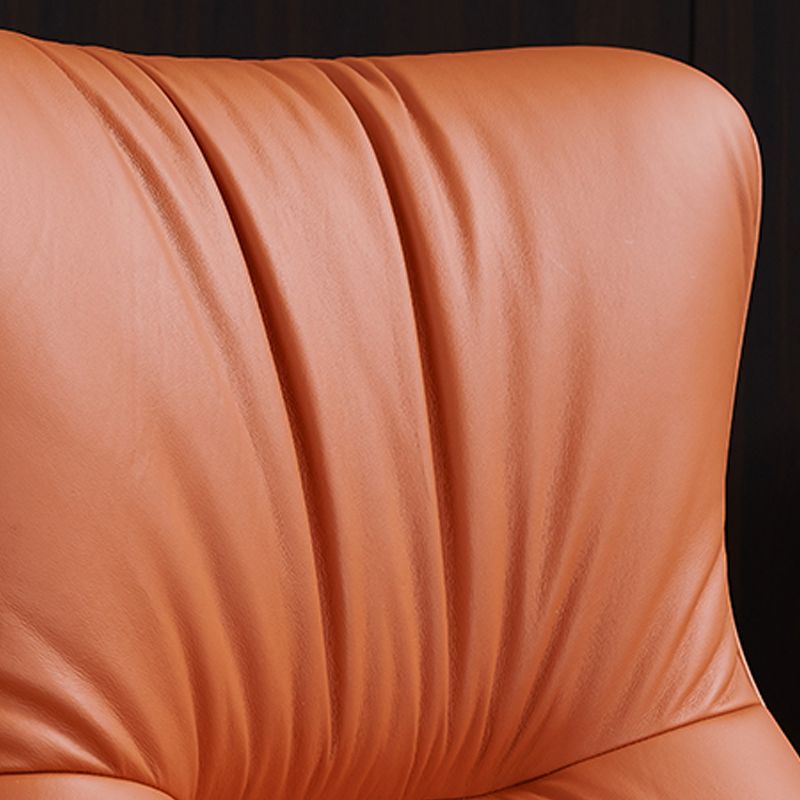 Modern Fixed Back Chair Solid Color Upholstered Genuine Leather ArmChair Clearhalo 'Accent Chairs' 'accent_chairs' 'Chairs & Seating' 'furn' 'furn_accent_chairs' 'Furniture' 'Living Room Furniture' 1200x1200_916a67d0-11e7-4669-8034-0b0fae01f202